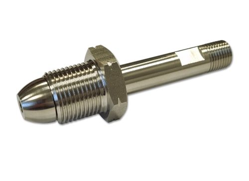 Nickel Plated Brass BS4 Nut & Connector 100mm x ¼" NPT