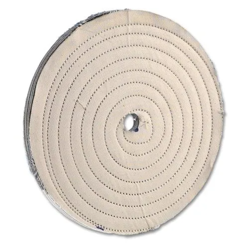 6" x 1" (2 Sections) White Stitched Polishing Mop 