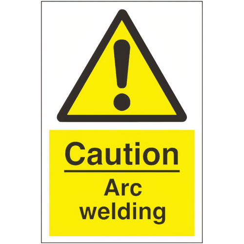 Caution Arc Welding Rigid Safety Sign 400mm x 300mm