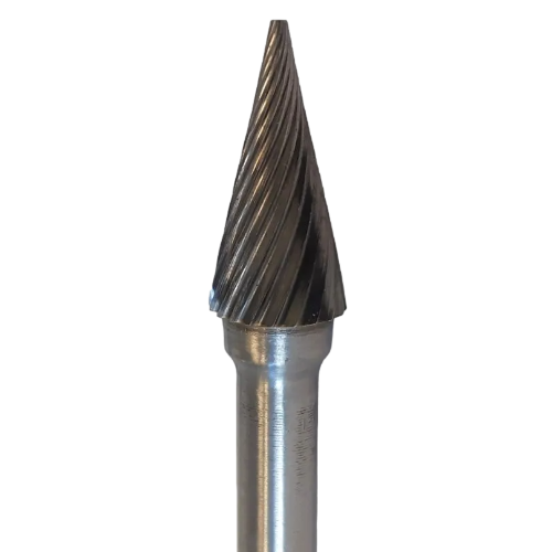 10 x 20 Conical Shaped Carbide Burr Standard Cut 6mm Shank