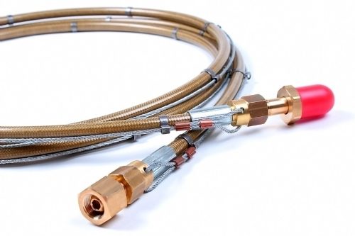High Pressure Gas Hose Acetylene with Anti-Whip 600mm x 30 Bar (Inc Non Ret V)