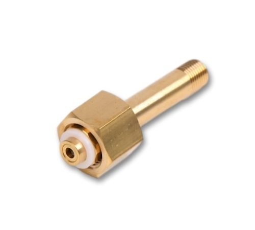 Brass BS6 Nut, Connector & PTFE Washer 100mm x ¼" NPT