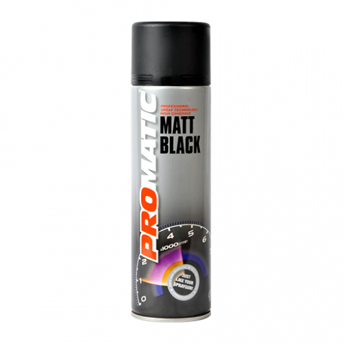 Promatic Matt Black Aerosol Can (500ml)