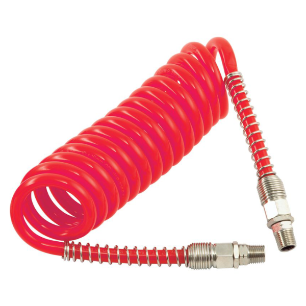 PCL Coiled Air Hose 10 Metre with 1/4" Swivel Ends