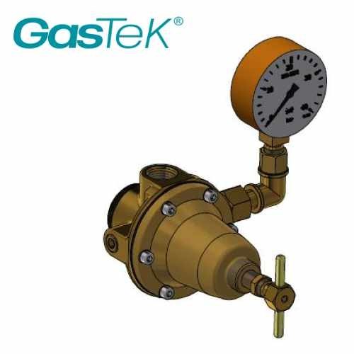 GasTek® GT4010 In-Line Oxygen Single Stage Vertical Flow Bottom Valve 0-10LPM 3/4"NPT In/Outlet