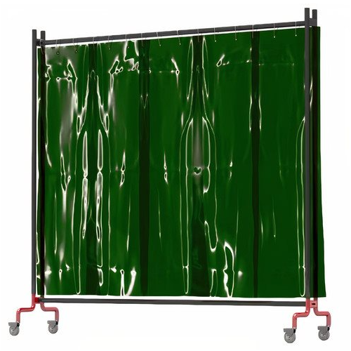 Green Heavy-Duty Portable Welding Curtain with Castors