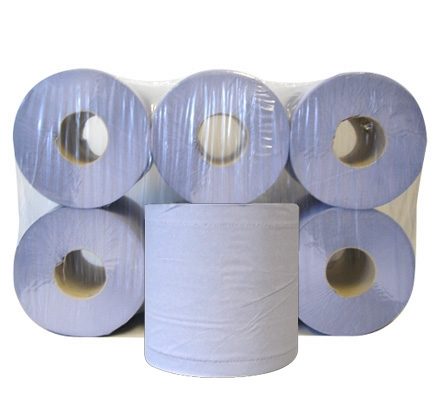 Centre Feed Paper Blue Roll (6 Pack)