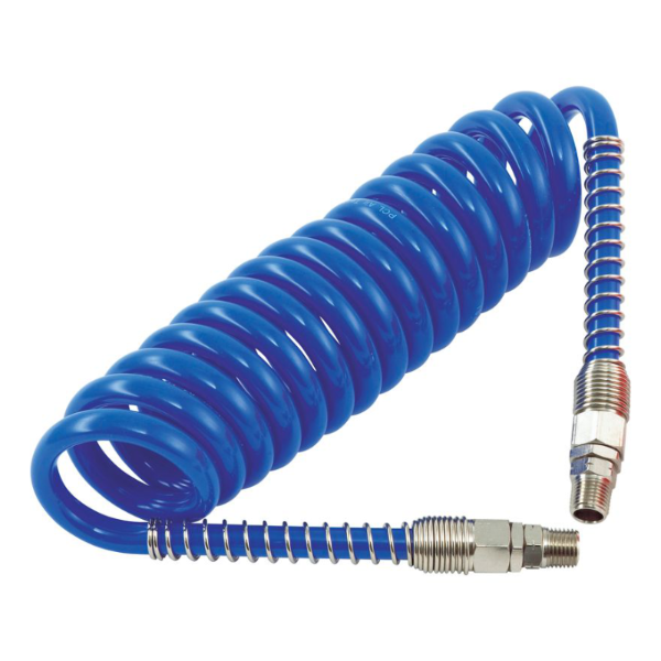PCL Coiled Air Hose 5 Metre with 1/4" Swivel Ends