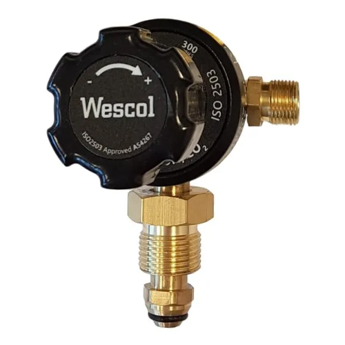 Wescol Argon Plugged Single Stage Gas Regulator Bottom Entry