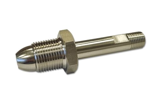 Nickel Plated Brass BS3 Nut & Connector 100mm x ¼" NPT