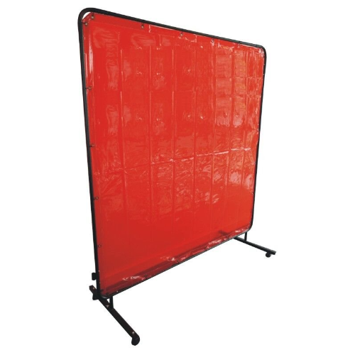 Amber Red Portable Welding Screen with Frame & Castors 